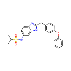 CC(C)S(=O)(=O)Nc1ccc2nc(Cc3ccc(Oc4ccccc4)cc3)[nH]c2c1 ZINC000013560449