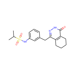 CC(C)S(=O)(=O)Nc1cccc(Cc2n[nH]c(=O)c3c2CCCC3)c1 ZINC000167408178