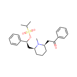 CC(C)S(=O)(=O)O[C@@H](C[C@@H]1CCC[C@H](CC(=O)c2ccccc2)N1C)c1ccccc1 ZINC000045367363