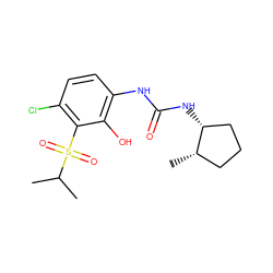 CC(C)S(=O)(=O)c1c(Cl)ccc(NC(=O)N[C@@H]2CCC[C@@H]2C)c1O ZINC001772601668