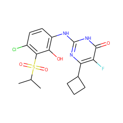 CC(C)S(=O)(=O)c1c(Cl)ccc(Nc2nc(C3CCC3)c(F)c(=O)[nH]2)c1O ZINC000299840622