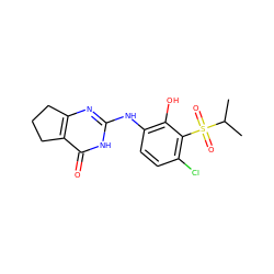 CC(C)S(=O)(=O)c1c(Cl)ccc(Nc2nc3c(c(=O)[nH]2)CCC3)c1O ZINC000299838952