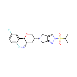 CC(C)S(=O)(=O)n1cc2c(n1)CN([C@H]1CO[C@H](c3cc(F)ccc3F)[C@@H](N)C1)C2 ZINC000653755700