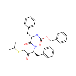 CC(C)SCC(=O)[C@H](Cc1ccccc1)NC(=O)[C@H](Cc1ccccc1)NC(=O)OCc1ccccc1 ZINC000013472275