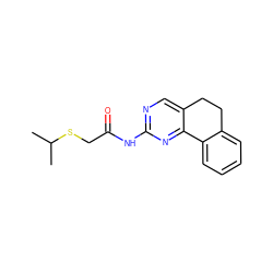 CC(C)SCC(=O)Nc1ncc2c(n1)-c1ccccc1CC2 ZINC000001392163