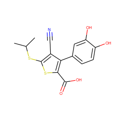 CC(C)Sc1sc(C(=O)O)c(-c2ccc(O)c(O)c2)c1C#N ZINC000169329729