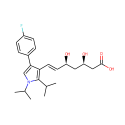 CC(C)c1c(/C=C/[C@@H](O)C[C@@H](O)CC(=O)O)c(-c2ccc(F)cc2)cn1C(C)C ZINC000027762184