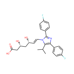 CC(C)c1c(-c2ccc(F)cc2)nc(-c2ccc(F)cc2)n1/C=C/[C@@H](O)C[C@@H](O)CC(=O)O ZINC000013833957