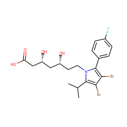 CC(C)c1c(Br)c(Br)c(-c2ccc(F)cc2)n1CC[C@@H](O)C[C@@H](O)CC(=O)O ZINC000013861077