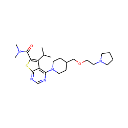 CC(C)c1c(C(=O)N(C)C)sc2ncnc(N3CCC(COCCN4CCCC4)CC3)c12 ZINC000146473706