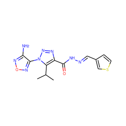 CC(C)c1c(C(=O)N/N=C/c2ccsc2)nnn1-c1nonc1N ZINC000002403874