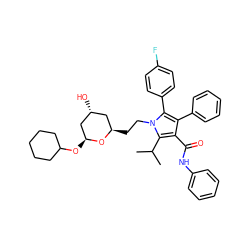 CC(C)c1c(C(=O)Nc2ccccc2)c(-c2ccccc2)c(-c2ccc(F)cc2)n1CC[C@@H]1C[C@@H](O)C[C@H](OC2CCCCC2)O1 ZINC000139015196