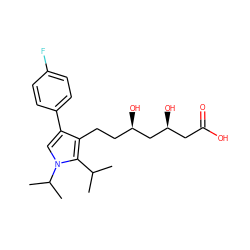 CC(C)c1c(CC[C@@H](O)C[C@@H](O)CC(=O)O)c(-c2ccc(F)cc2)cn1C(C)C ZINC000013887138