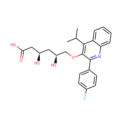 CC(C)c1c(OC[C@@H](O)C[C@@H](O)CC(=O)O)c(-c2ccc(F)cc2)nc2ccccc12 ZINC000013824741