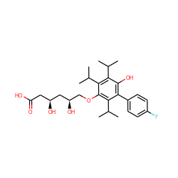 CC(C)c1c(OC[C@@H](O)C[C@@H](O)CC(=O)O)c(C(C)C)c(C(C)C)c(O)c1-c1ccc(F)cc1 ZINC000013824735