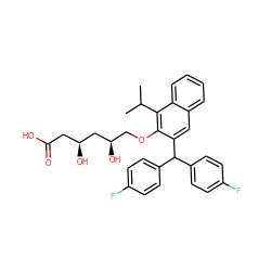 CC(C)c1c(OC[C@@H](O)C[C@@H](O)CC(=O)O)c(C(c2ccc(F)cc2)c2ccc(F)cc2)cc2ccccc12 ZINC000026745115