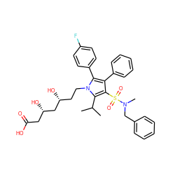 CC(C)c1c(S(=O)(=O)N(C)Cc2ccccc2)c(-c2ccccc2)c(-c2ccc(F)cc2)n1CC[C@@H](O)C[C@@H](O)CC(=O)O ZINC000029037740