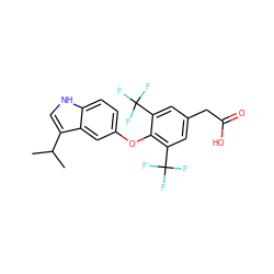 CC(C)c1c[nH]c2ccc(Oc3c(C(F)(F)F)cc(CC(=O)O)cc3C(F)(F)F)cc12 ZINC000003976936