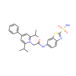 CC(C)c1cc(-c2ccccc2)cc(C(C)C)[n+]1CC(=O)Nc1ccc2nc(S(N)(=O)=O)sc2c1 ZINC000013804427