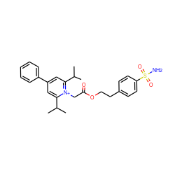 CC(C)c1cc(-c2ccccc2)cc(C(C)C)[n+]1CC(=O)OCCc1ccc(S(N)(=O)=O)cc1 ZINC000013804470