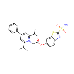 CC(C)c1cc(-c2ccccc2)cc(C(C)C)[n+]1CC(=O)Oc1ccc2nc(S(N)(=O)=O)sc2c1 ZINC000013804437