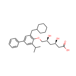 CC(C)c1cc(-c2ccccc2)cc(CC2CCCCC2)c1OC[C@@H](O)C[C@@H](O)CC(=O)O ZINC000013824725