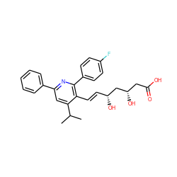 CC(C)c1cc(-c2ccccc2)nc(-c2ccc(F)cc2)c1/C=C/[C@@H](O)C[C@@H](O)CC(=O)O ZINC000003803559