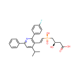 CC(C)c1cc(-c2ccccc2)nc(-c2ccc(F)cc2)c1/C=C/[P@](=O)(O)C[C@H](O)CC(=O)O ZINC000026671396