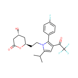 CC(C)c1cc(C(=O)C(F)(F)F)c(-c2ccc(F)cc2)n1CC[C@@H]1C[C@@H](O)CC(=O)O1 ZINC000013861030