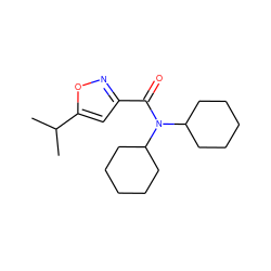 CC(C)c1cc(C(=O)N(C2CCCCC2)C2CCCCC2)no1 ZINC000020550160