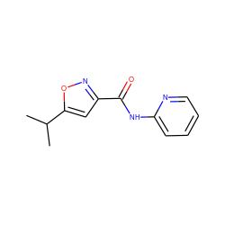 CC(C)c1cc(C(=O)Nc2ccccn2)no1 ZINC000120218233