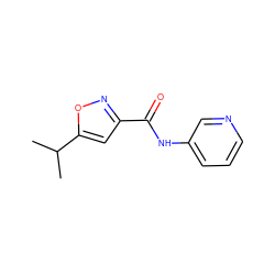 CC(C)c1cc(C(=O)Nc2cccnc2)no1 ZINC000002498027