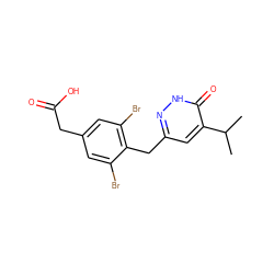 CC(C)c1cc(Cc2c(Br)cc(CC(=O)O)cc2Br)n[nH]c1=O ZINC000034842577