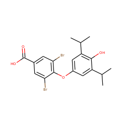 CC(C)c1cc(Oc2c(Br)cc(C(=O)O)cc2Br)cc(C(C)C)c1O ZINC000001910624