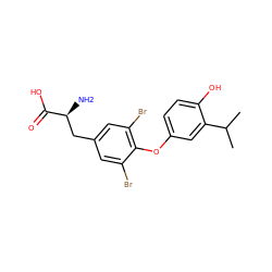 CC(C)c1cc(Oc2c(Br)cc(C[C@H](N)C(=O)O)cc2Br)ccc1O ZINC000013602429