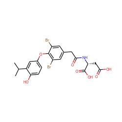 CC(C)c1cc(Oc2c(Br)cc(CC(=O)N[C@H](CC(=O)O)C(=O)O)cc2Br)ccc1O ZINC000028823713