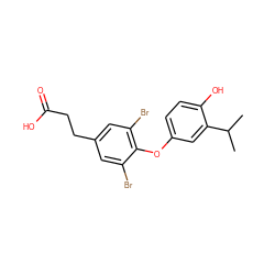 CC(C)c1cc(Oc2c(Br)cc(CCC(=O)O)cc2Br)ccc1O ZINC000013517883