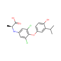 CC(C)c1cc(Oc2c(Cl)cc(N[C@@H](C)C(=O)O)cc2Cl)ccc1O ZINC000013602464