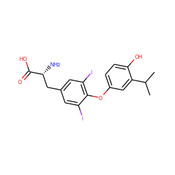 CC(C)c1cc(Oc2c(I)cc(C[C@@H](N)C(=O)O)cc2I)ccc1O ZINC000014969078