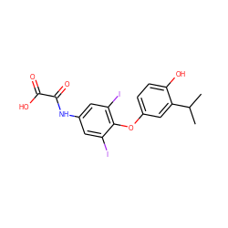 CC(C)c1cc(Oc2c(I)cc(NC(=O)C(=O)O)cc2I)ccc1O ZINC000027761320