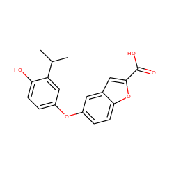 CC(C)c1cc(Oc2ccc3oc(C(=O)O)cc3c2)ccc1O ZINC000028948084