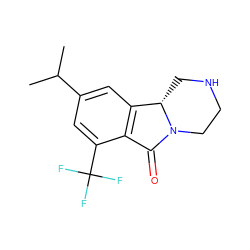 CC(C)c1cc2c(c(C(F)(F)F)c1)C(=O)N1CCNC[C@@H]21 ZINC000036270519