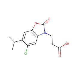 CC(C)c1cc2oc(=O)n(CCC(=O)O)c2cc1Cl ZINC001772592898