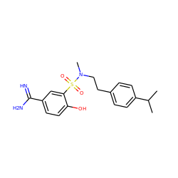 CC(C)c1ccc(CCN(C)S(=O)(=O)c2cc(C(=N)N)ccc2O)cc1 ZINC000003816130