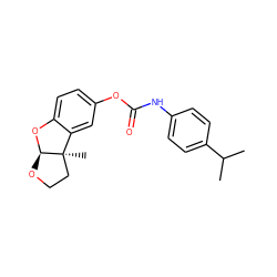 CC(C)c1ccc(NC(=O)Oc2ccc3c(c2)[C@@]2(C)CCO[C@H]2O3)cc1 ZINC000013609177