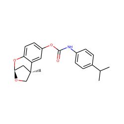 CC(C)c1ccc(NC(=O)Oc2ccc3c(c2)[C@@]2(C)CO[C@H](C2)O3)cc1 ZINC000013609200