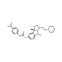 CC(C)c1ccc(NC(=O)Oc2ccc3c(c2)[C@]2(C)CCN(CCN4CCCCC4)[C@@H]2N3C)cc1 ZINC000049033801