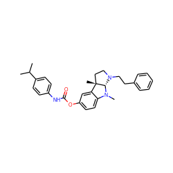 CC(C)c1ccc(NC(=O)Oc2ccc3c(c2)[C@]2(C)CCN(CCc4ccccc4)[C@@H]2N3C)cc1 ZINC000052968932