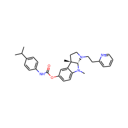 CC(C)c1ccc(NC(=O)Oc2ccc3c(c2)[C@]2(C)CCN(CCc4ccccn4)[C@@H]2N3C)cc1 ZINC000049032757