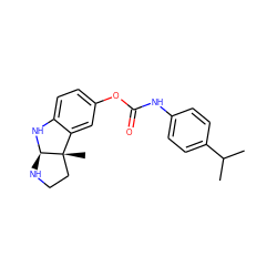 CC(C)c1ccc(NC(=O)Oc2ccc3c(c2)[C@]2(C)CCN[C@H]2N3)cc1 ZINC000000585991